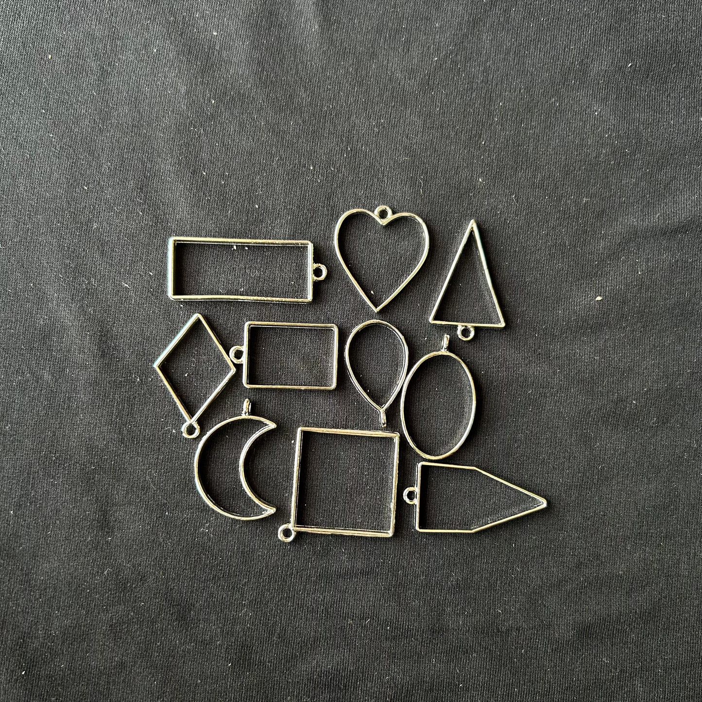 Mix Pendant Bezel 10 Pcs Silver