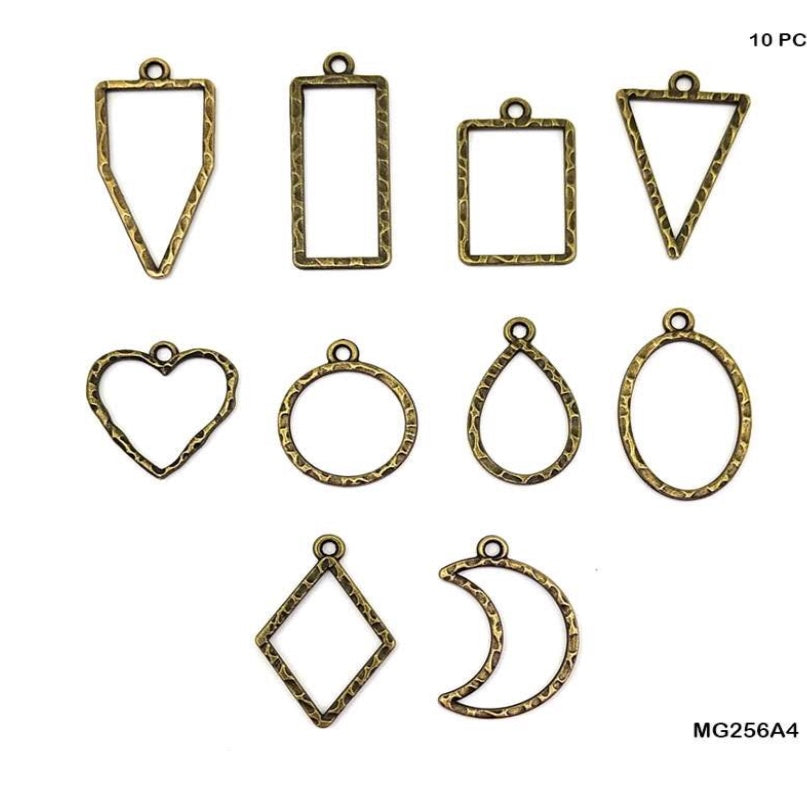 Designer Mix Pendant Bezel 10 Pcs Copper