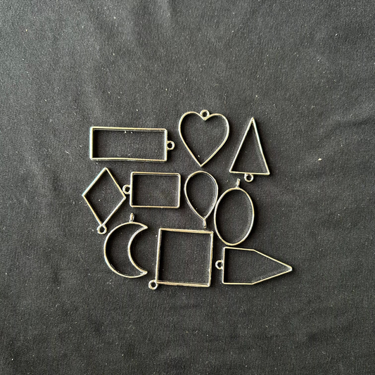 Mix Pendant Bezel 10 Pcs Silver