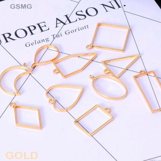 Mix Pendant Bezel 10 Pcs Golden