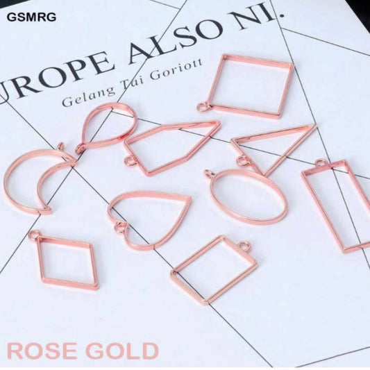Mix Pendant Bezel 10 Pcs Rose Gold