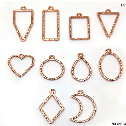 Designer Mix Pendant Bezel 10 Pcs Rose Gold