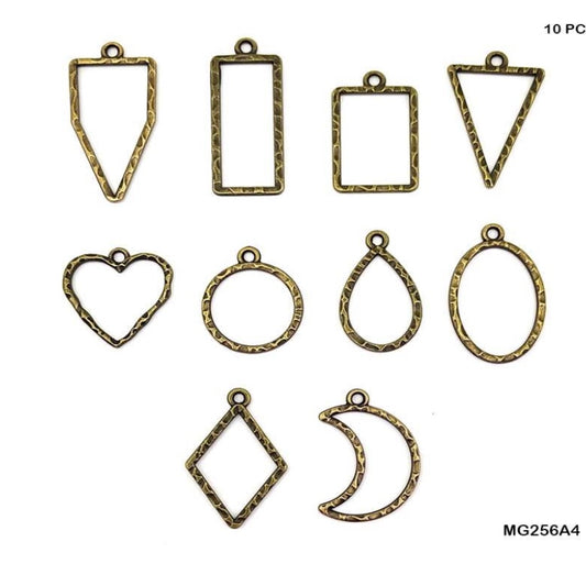 Designer Mix Pendant Bezel 10 Pcs Copper