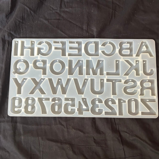 Alphabet Backing Pouring Mould with Hole