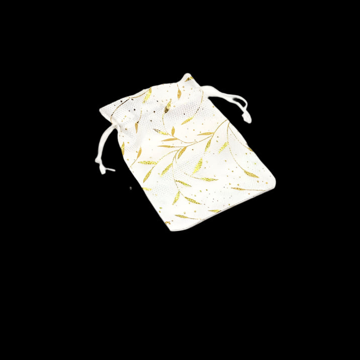 White Jute Bag with Golden Print